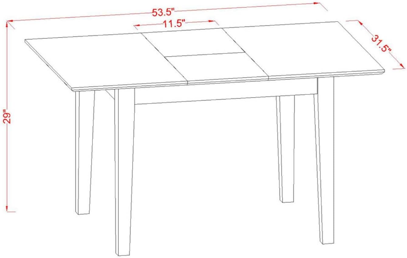 East West Furniture NOML3-MAH-W 3 Piece Dining Set Contains a Rectangle Dining Room Table with Butterfly Leaf and 2 Wood Seat Chairs, 32x54 Inch, Mahogany