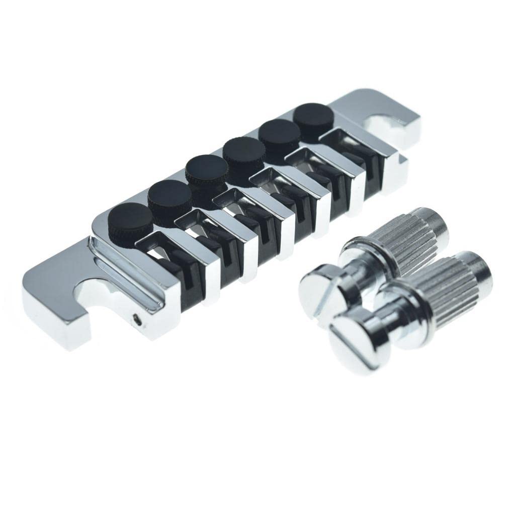 Kaish Electric Guitar Tp-6 Style Lp Bridge Stop Bar Vintage 70 S Bridge Tailpiece With Fine Tuners/Studs For Lp Les Paul/Sg/Es