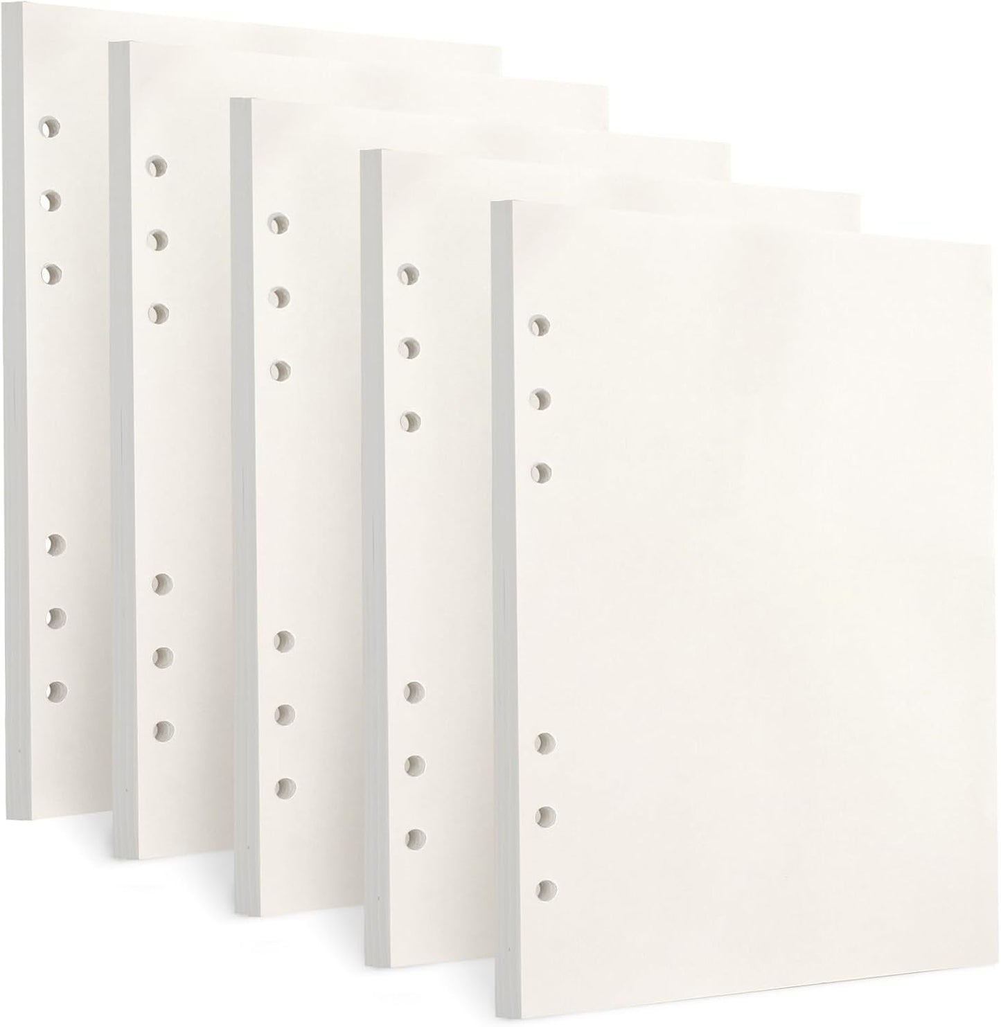 Toplive A5 Refill Paper [5 Pack], 100GSM Thick 6 Hole Loose Leaf - 225 Sheets (450 Pages), Blank Refillable Filler Inserts for 6 Ring Binder/Journal/Notebook - Perfect for Sketching & Creative Notes