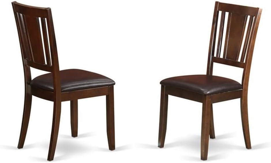East West Furniture HBDU5-MAH-C 5 Piece Modern Dining Table Set Includes a Round Wooden Table with Pedestal and 4 Linen Fabric Dining Room Chairs, 42x42 Inch, Mahogany