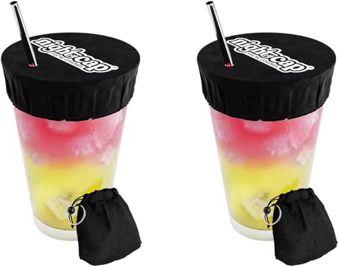 Nightcap Keychain - The Reusable Drink Spiking Prevention Accessory - Conveniently Attach the Key Ring Key Chain Pouch to Your Keys, Handbags, or Purse for Quick Access 2pk