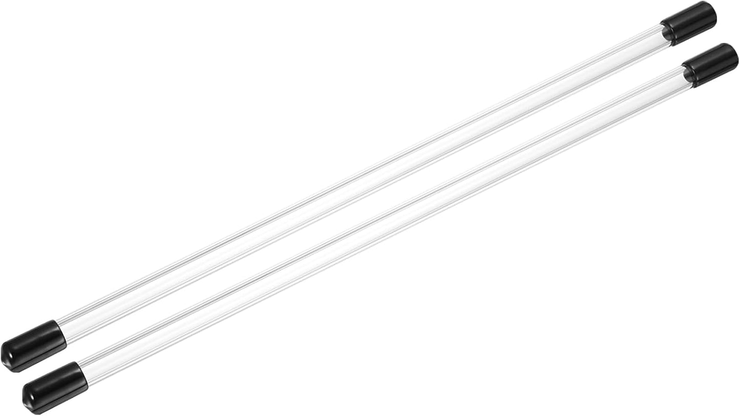 PATIKIL Clear Rigid Tube Round Plastic Tubing with Black Rubber Caps Polycarbonate Water Pipe, 305mm/ 12 Inch Length, 6mmx10mm/0.24"x0.39", 2 Set