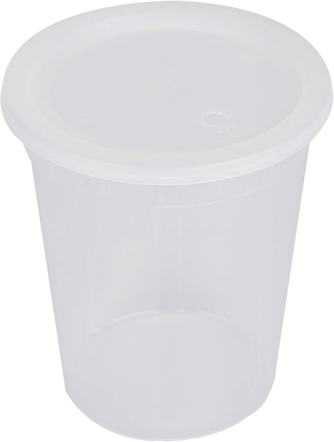 Restaurantware Plastic Food Container 100 Pack of 40 oz Clear Microwave-Safe Storage Container With Lid Leakproof Round Shape Disposable Freezer-Safe