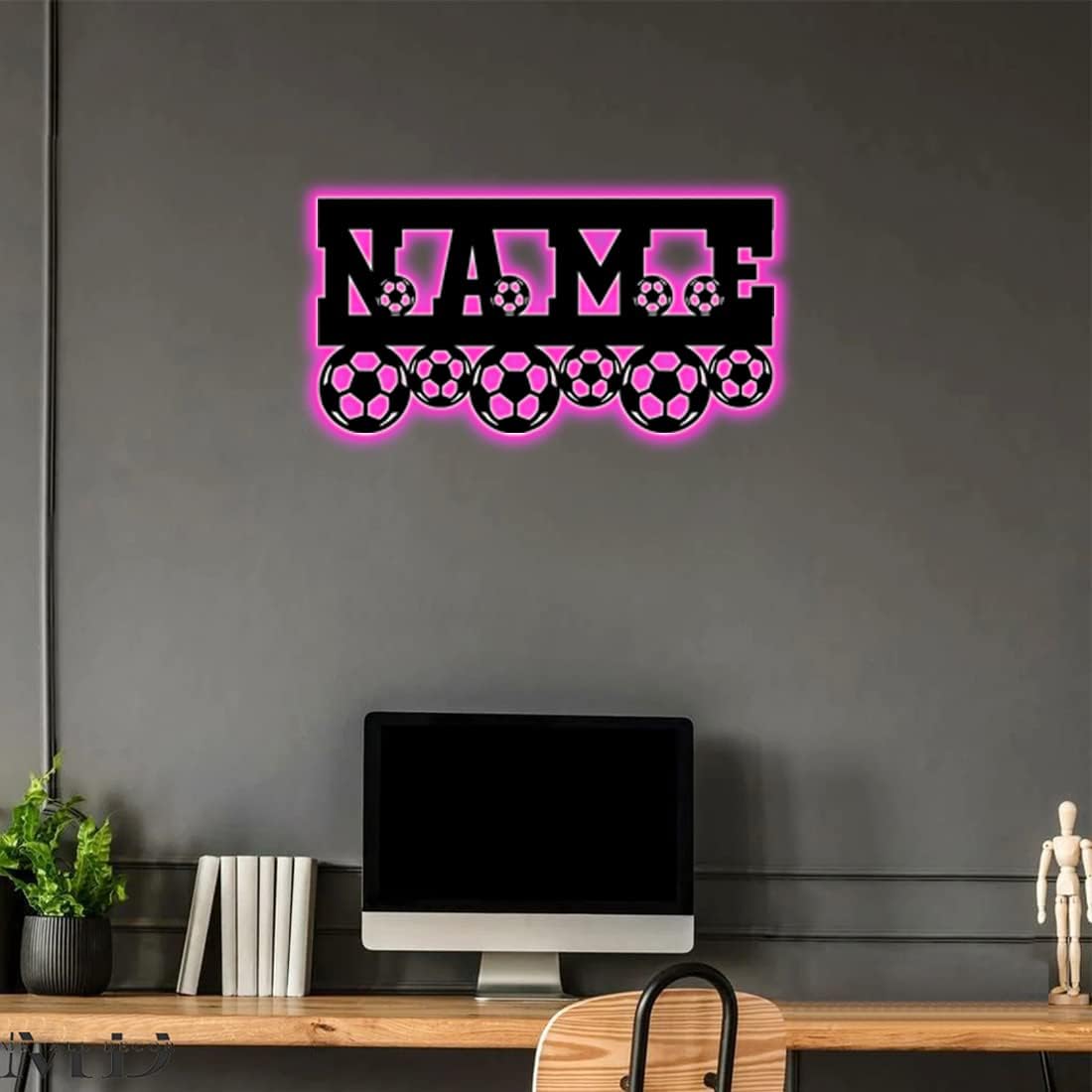 Personalized Name 7 Colors Baseball lamp Custom Baseball Wall Art Night Light LED Name Sign Gift for Men Baseball Lover