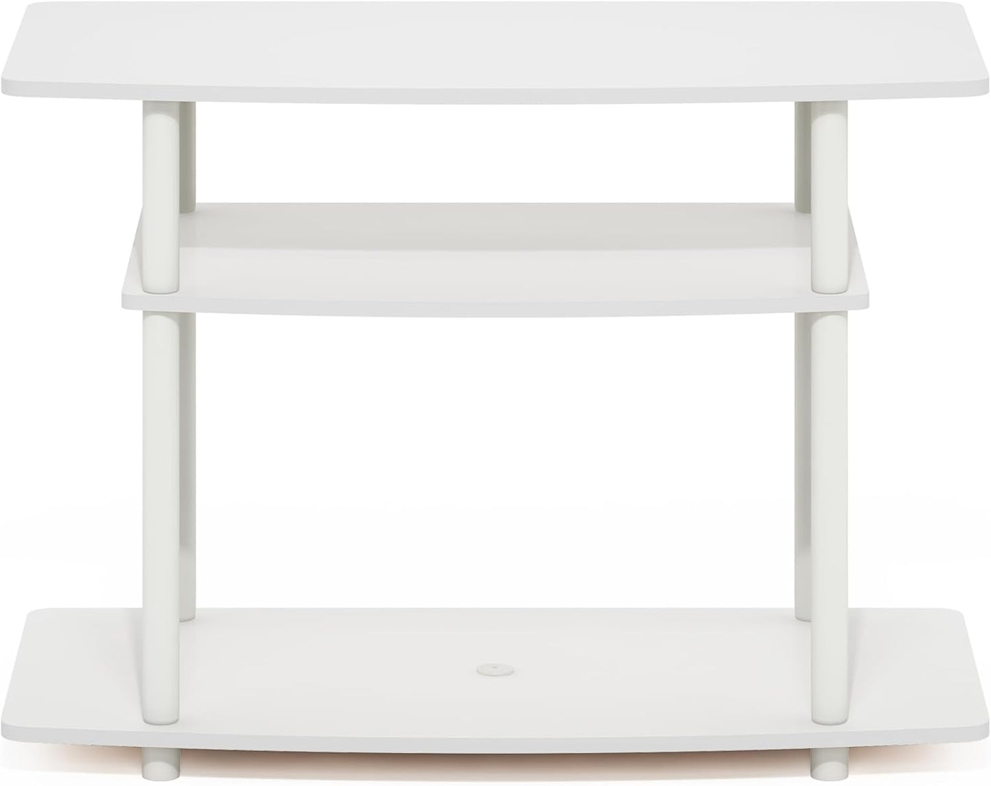 Furinno Turn-N-Tube No Tools 3-Tier TV Stands, White/White