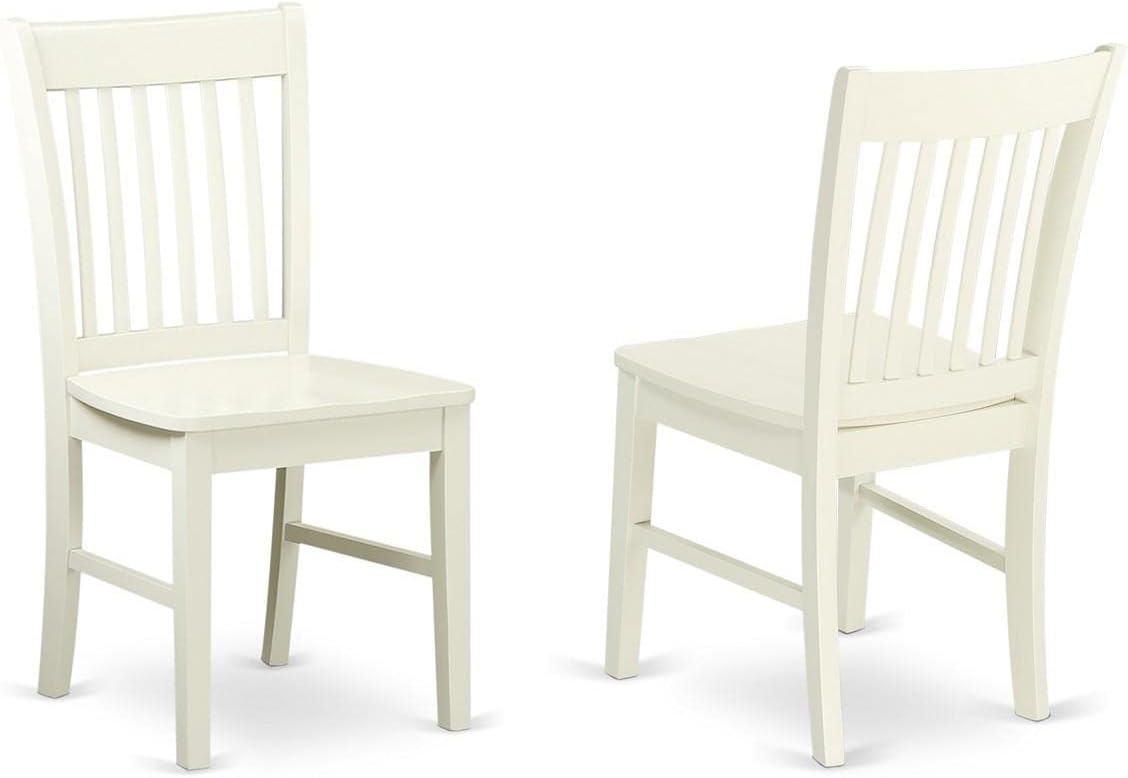 East West Furniture SHNO3-LWH-W 3 Piece Modern Dining Table Set Contains a Round Kitchen Table with Pedestal and 2 Dining Room Chairs, 42x42 Inch, Linen White