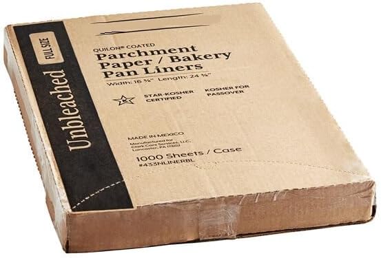 Parchment Paper Pan Liner Sheets, 16 x 24 inches, Full Size, Unbleached, 1000/Case