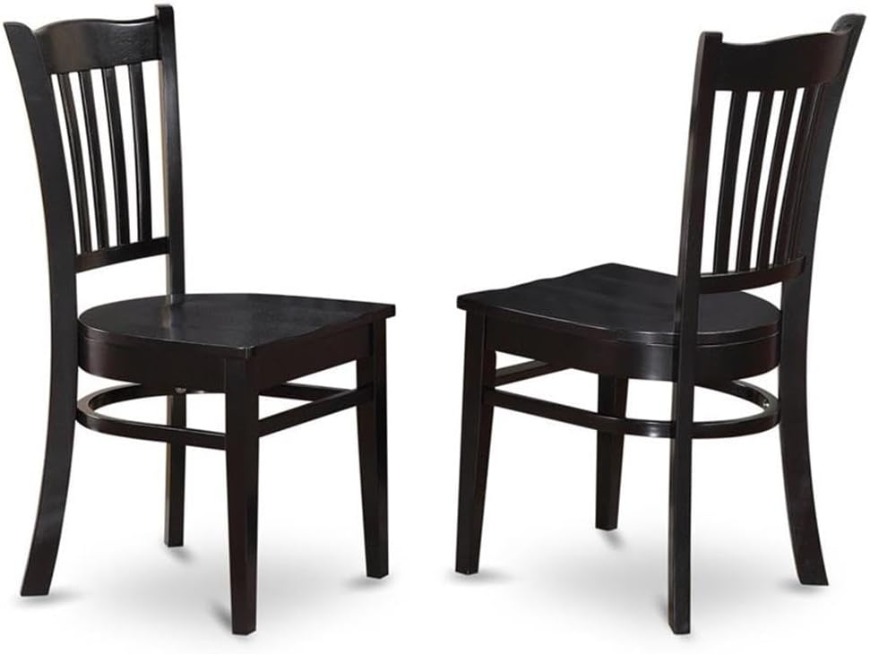 East West Furniture LGGR7-BLK-W 7 Piece Dining Room Table Set Consist of a Rectangle Kitchen Table with Butterfly Leaf and 6 Dining Chairs, 42x84 Inch, Black