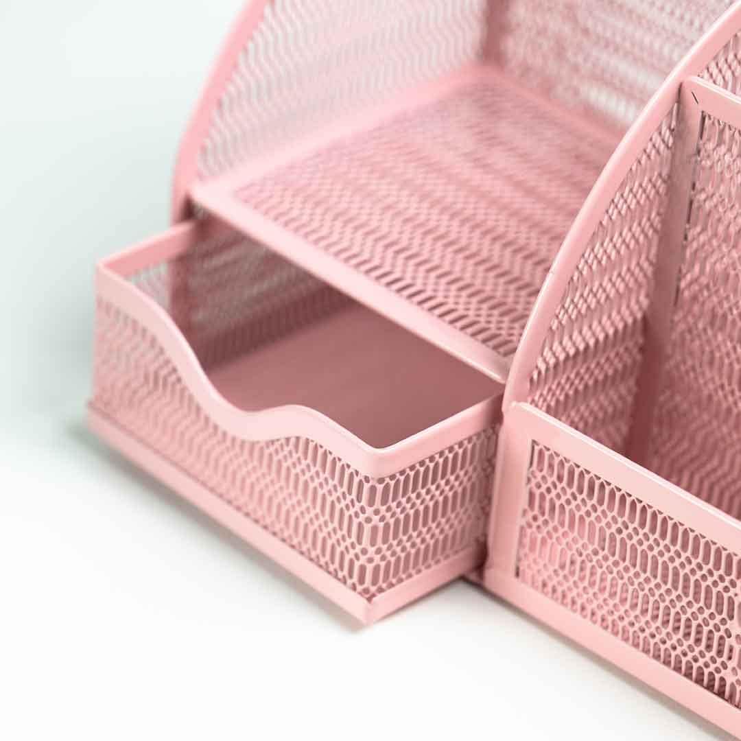 BLU MONACO Light Pink Desk Organizer – Cute Girly Accessories for Office, Paper & Supply Storage for Women & Home
