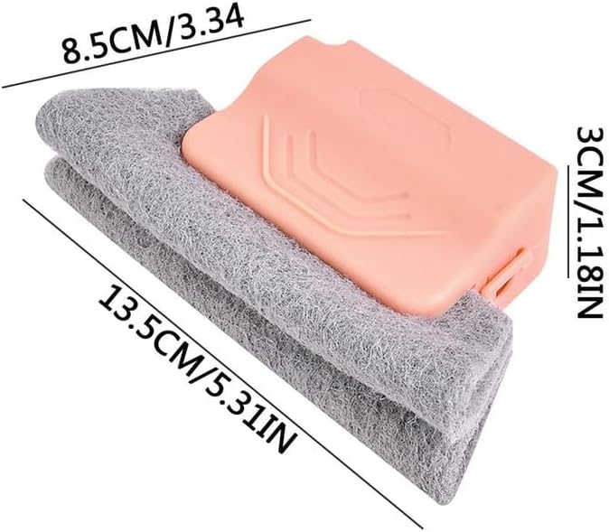 Magic Window Track Cleaner, 2024 New Window Groove Cleaning Brush Tools Set, Creative Cleaner Brushes Tools for Window lides Gaps, Sliding Door Track, Tile Lines Shutter Car Vents (Grey+Pink)