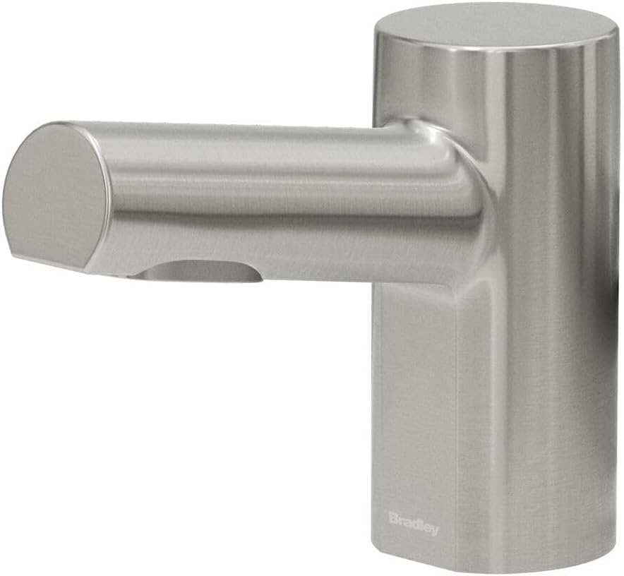 Bradley Metro Liquid Soap Dispenser, Sensor Activated, Ring Light Indicates Low Battery Soap or Overflow, Deck Mounted, Auto Top Fill, Brushed Stainless Steel
