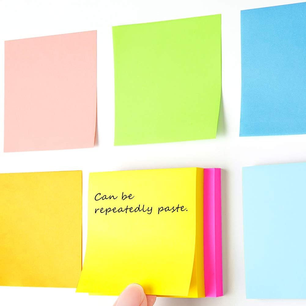 24 Pads Pop Up Sticky Notes 3x3 Refills Bright Colors Self-Stick Notes Pads Super Adhesive Sticky Notes Great Value Pack
