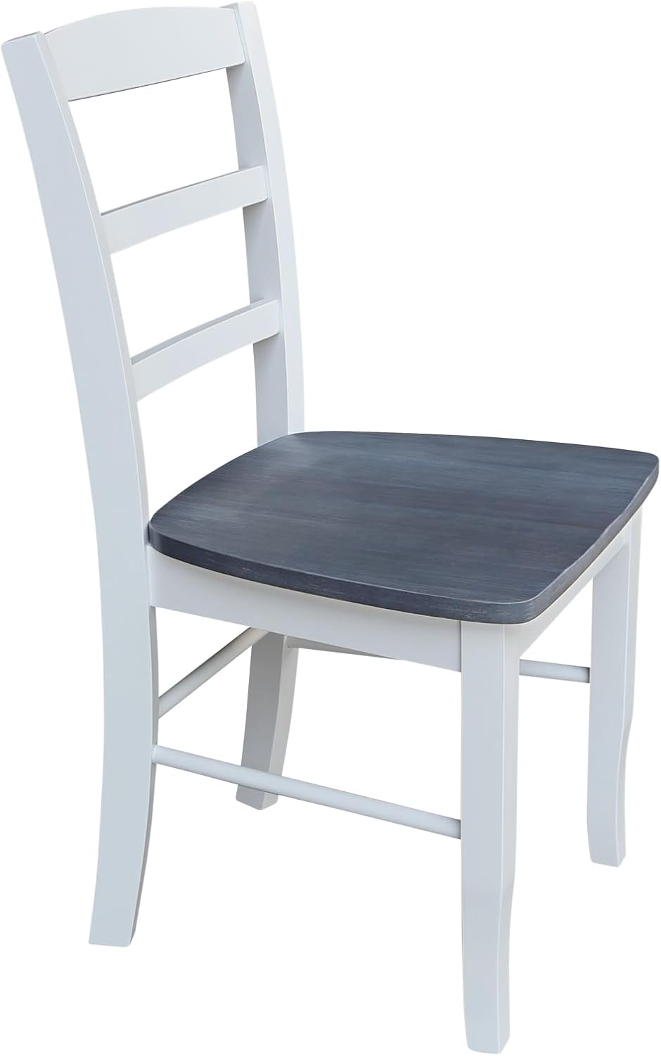 IC International Concepts Set of Two Madrid Ladderback Dining Chairs, White/Heather Gray