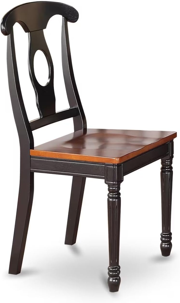 East West Furniture DOKE5-BCH-W 5 Piece Dining Room Furniture Set Includes a Rectangle Kitchen Table with Butterfly Leaf and 4 Dining Chairs, 42x78 Inch, Black & Cherry