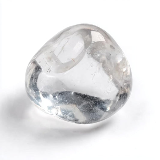 Polished Clear Quartz Healing Crystal Stone – 1 Pc 1.2" Worry Stone for Anxiety, Pocket Palm Gemstone, Super Large Handpicked Natural Tumbled Rock for Meditation, Reiki, Chakra, Home Decor