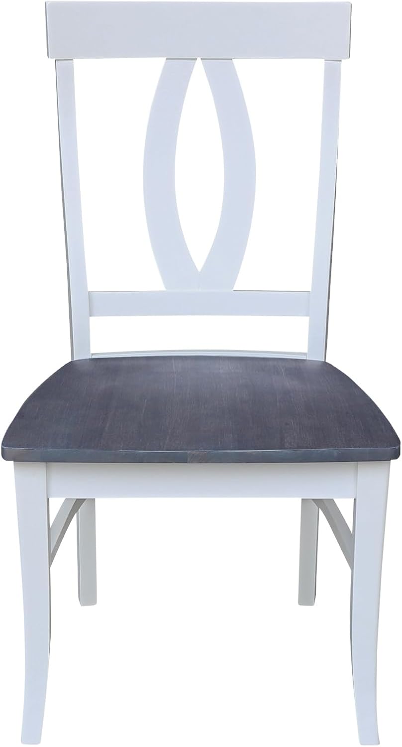 International Concepts Set of Two Cosmo Verona Chairs, White/Heather gray