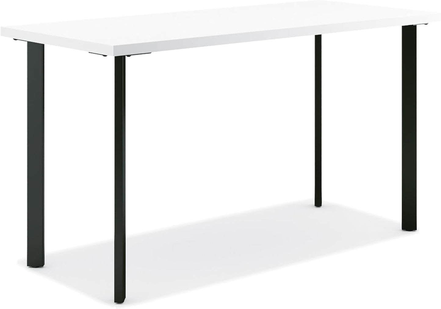 HON Coze Home Office Desks, Sturdy Table Computer Desk, 54", White Top, Black Base