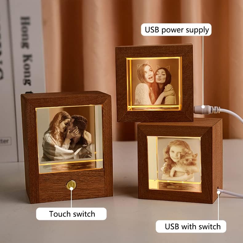 Custom Crystal Photo Personalized Gifts with Your Own Photo - Couples, Family, Friend Gifts for Any Occasion