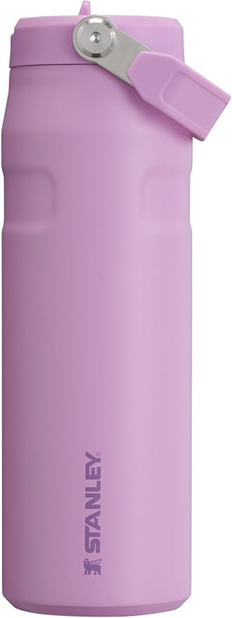 STANLEY IceFlow Flip Straw 2.0 Water Bottle 24 OZ | Built-In Straw with Larger Opening | Lightweight & Leak-Resistant | Insulated Stainless Steel | BPA-Free | Lilac