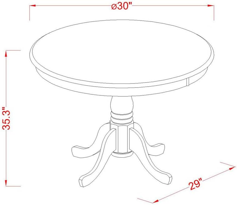East West Furniture EDBU5-MAH-LC 5 Piece Counter Height Pub Set Includes a Round Dining Table with Pedestal and 4 Faux Leather Upholstered Kitchen Chairs, 30x30 Inch, Mahogany