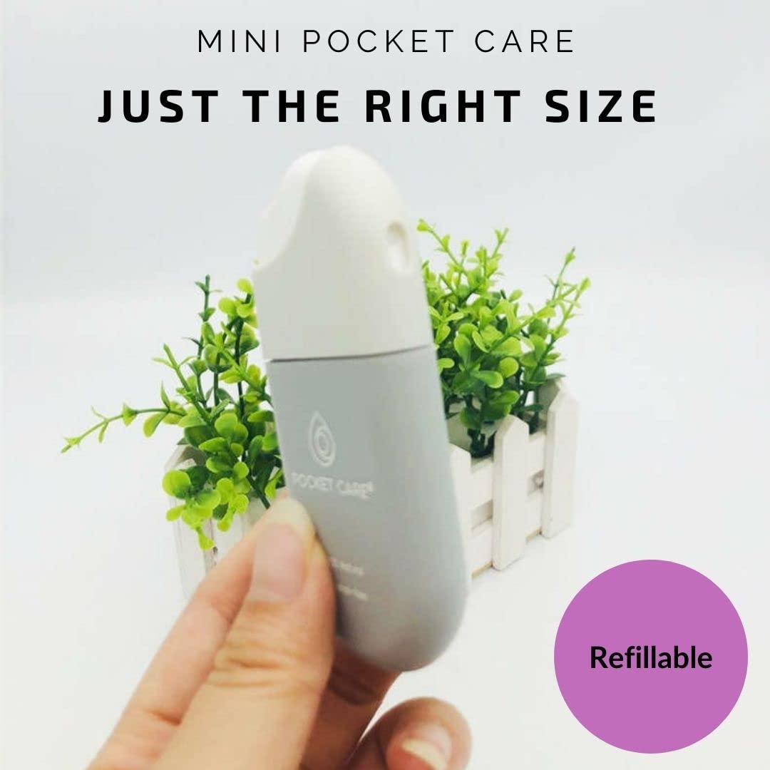 POCKET CARE | 2 Pack Unscented Hand Moisturizing cleanser Spray .50 Fl OZ each bottle - natural moisturizing | Organic | Travel Size - Travel Accessories