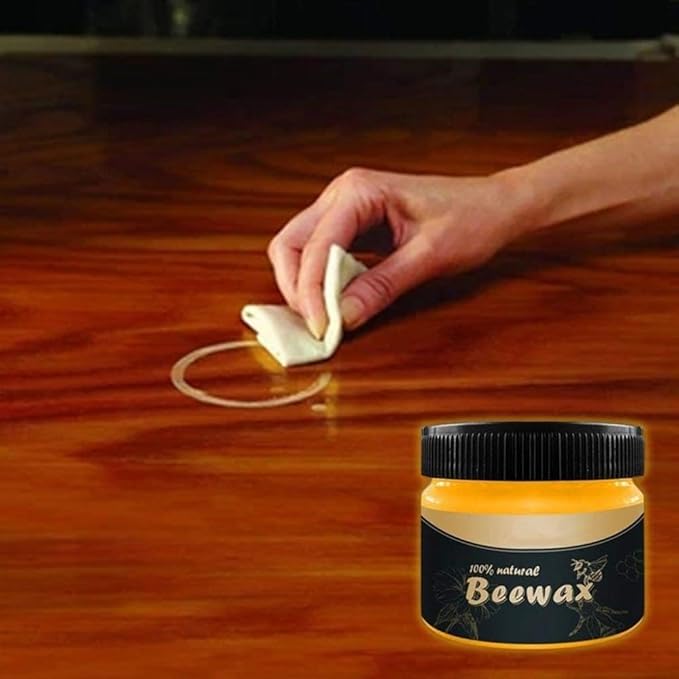 Wood Seasoning Beeswax,Beeswax Furniture Polish,Natural Traditional Beeswax Polish Wood Furniture Cleaner for Doors,Tables,Chairs and Floors(2 Pack)