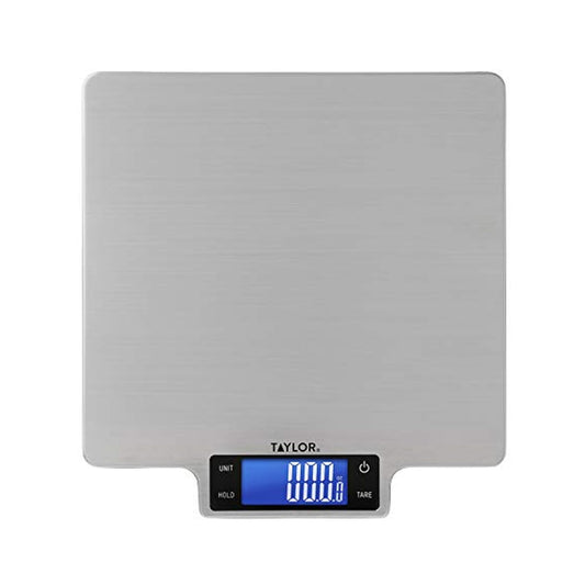 Taylor 22lb Ultra-Precise Digital Stainless Steel Household Kitchen Scale, One, Silver