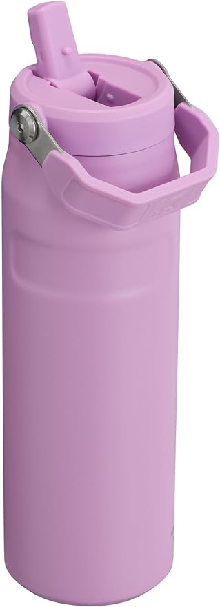 STANLEY IceFlow Flip Straw 2.0 Water Bottle 24 OZ | Built-In Straw with Larger Opening | Lightweight & Leak-Resistant | Insulated Stainless Steel | BPA-Free | Lilac