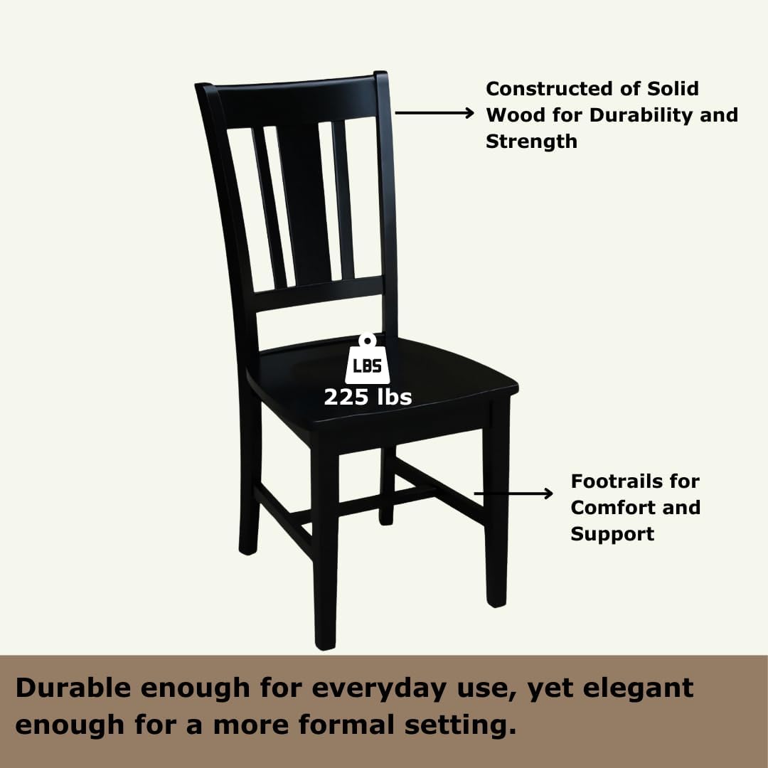 Set of Two San Remo SplatBack Dining Chairs, Black