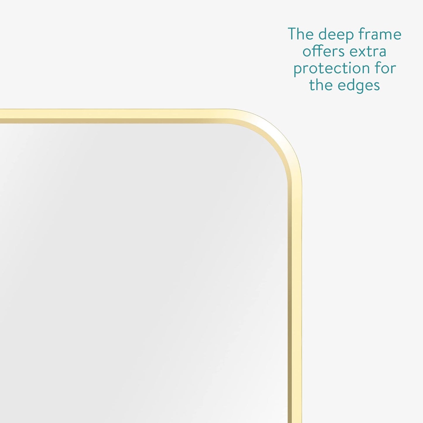 Navaris Rectangular Wall Mirror - 40 x 50 cm (16 x 20 in) Wall-Mounted Mirror with Gold Metal Frame - for Living Room Bedroom Bathroom - Horizontal or Vertical