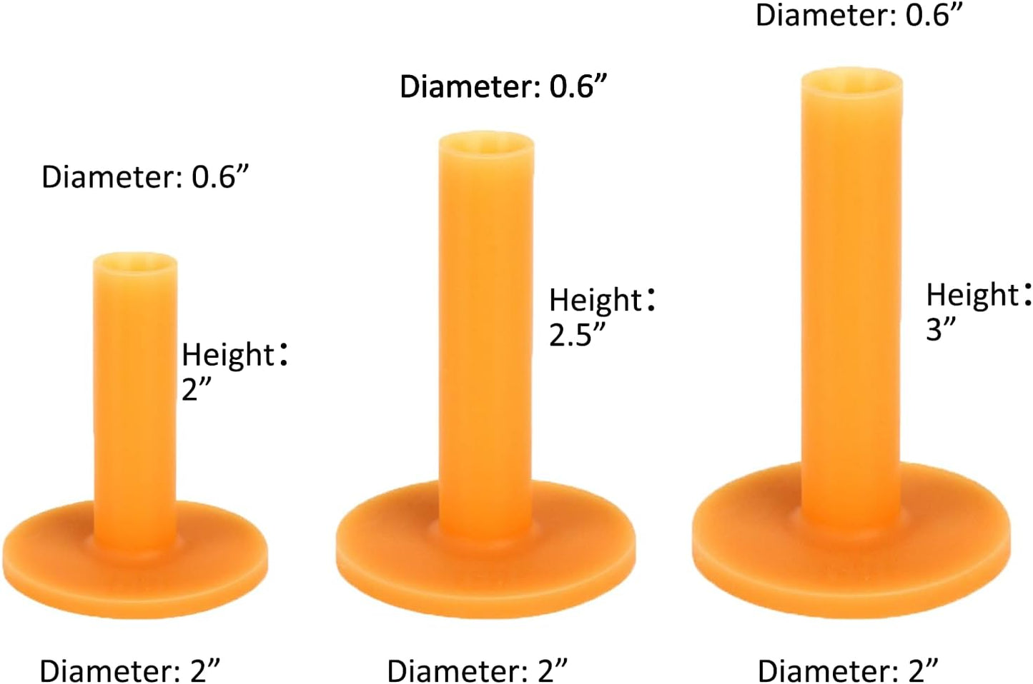 Rubber Golf Tees for Mats, Driving Range Tee, Golf Accessories for Indoor & Outdoor Practice, 6 Pcs T Shape Rubber Tees for Driving Range & Simulator