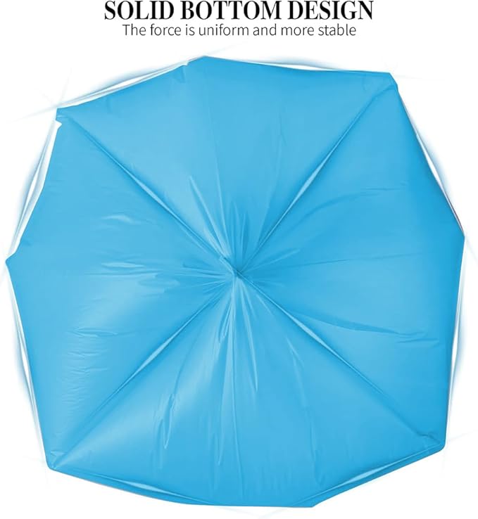 5 Rolls Small Trash Garbage Bags, 4 Gallon Strong Thin Material Disposable Kitchen Garbage Bags, Durable Plastic Trash Bags for Office Home Bedroom Garden Waste Bin, 100 Counts (Blue)