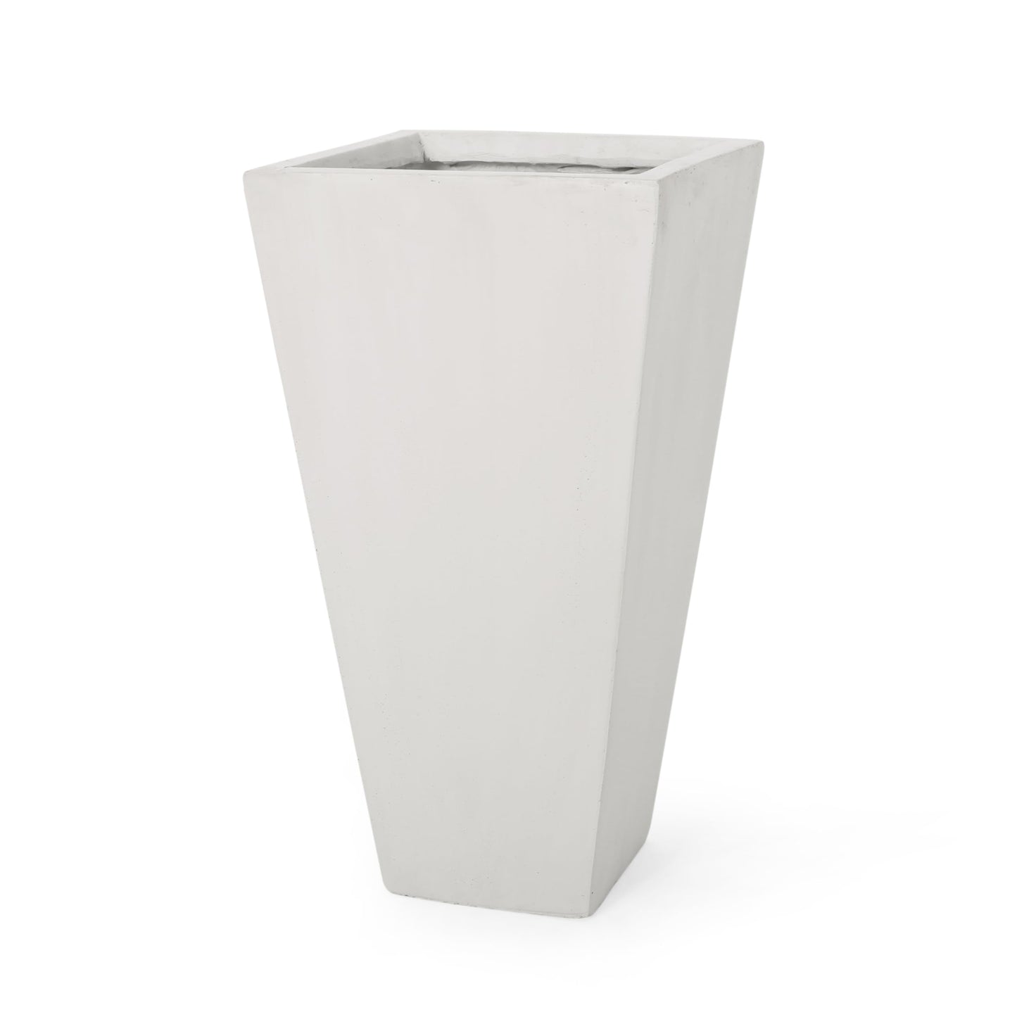 agnixnaf 13" Outdoor Modern Small Cast Stone Planter,Flower Plant Pot,White,for Planting and Potting Succulents,Terrariums,and Indoor House Plants