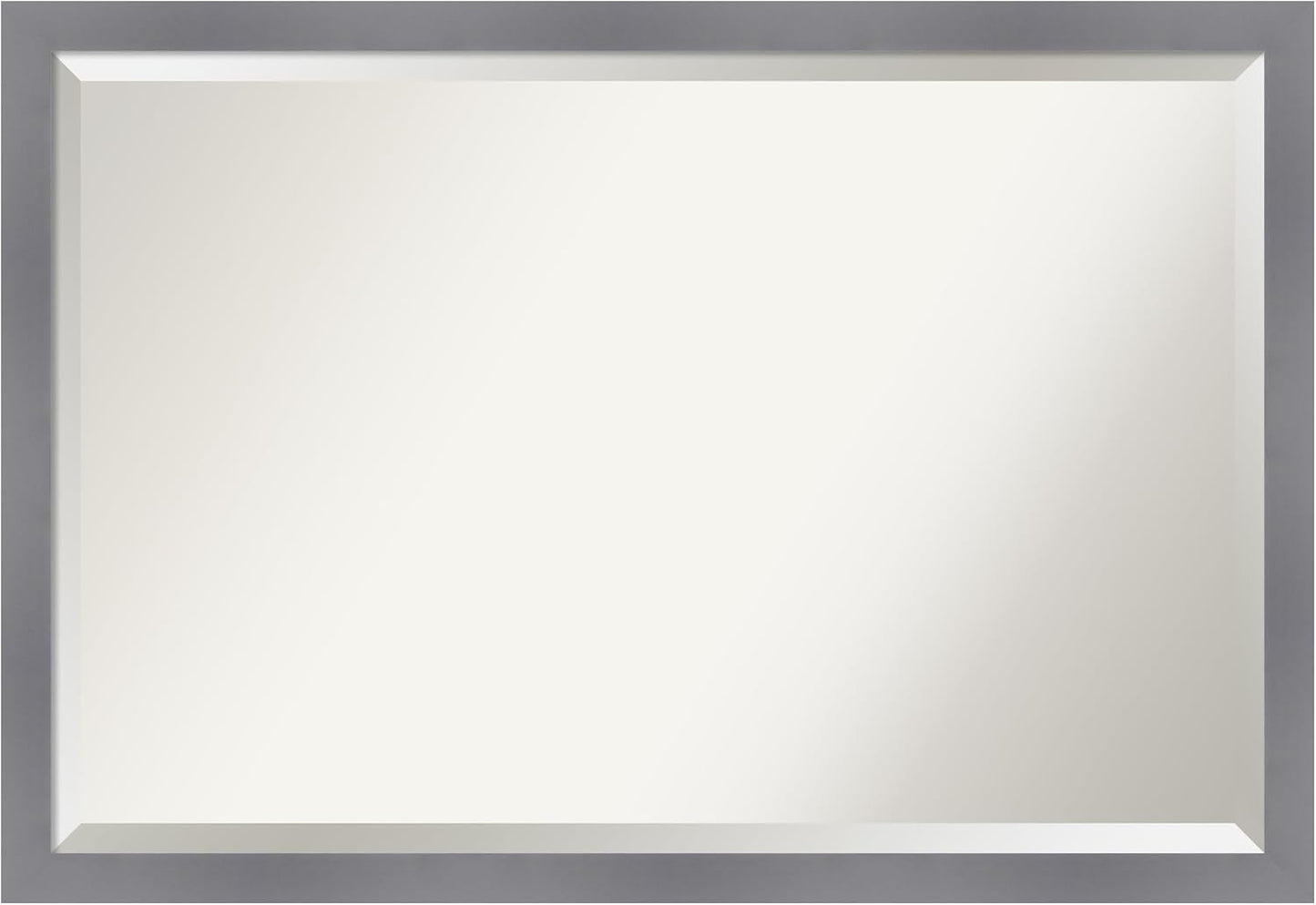Amanti Art Grey Wall Mirror 27x39 Edwin Grey Rectangle Bathroom Mirror for Wall Decor Living Room, Large Casual Wood Frame, Hangs Horizonally and Vertically, Bathroom Decor, Beveled Edge from WI, USA