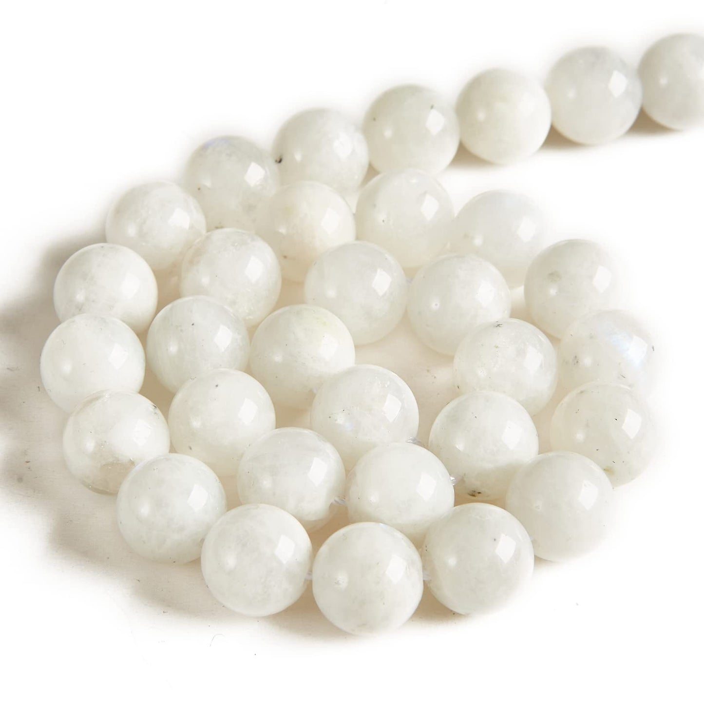 35pcs 10mm Moonstone Beads Natural Gemstone Beads Round Loose Beads for Jewelry Making