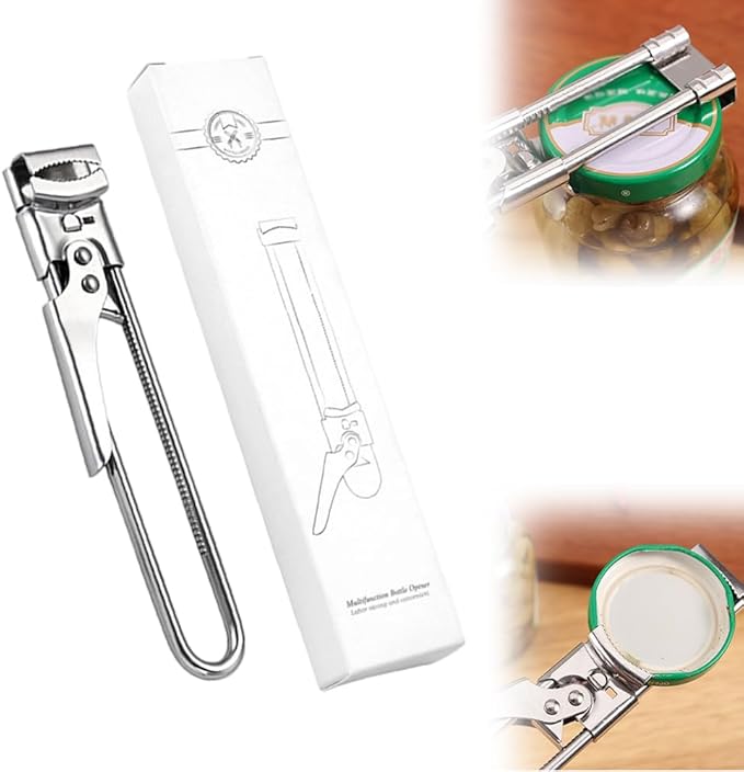 Jar Opener for Weak Hands, 2026 New Stainless Steel Adjustable Jar Lid Opener, Multifunctional Can Opener Kitchen Accessories, Easy Grip Lid Opener Kitchen Tool (1, Medium)