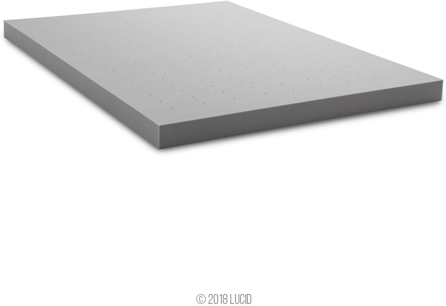 Lucid 4 Inch Bamboo Infused Memory Foam Mattress Topper - King Size – Cooling Ventilation – Pressure Relieving Bed Topper - Mattress Pad – CertiPur Certified