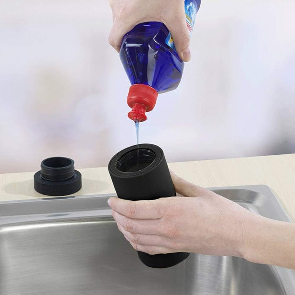 Dishwashing Soap Dispenser,Dishwashing Liquid Dispenser,Dish Detergent Dispenser,Dish Soap Silicone Squeeze Bottle for Kitchen and Bathroom. (Black)