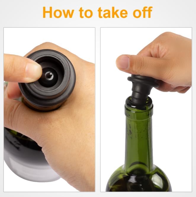 Upgraded LIGTMAR Wine Saver Pump with 6 Vacuum Wine Stoppers, Wine Bottle Preserver Keep Wine Fresh, Food Grade Silicone Wine Corks Fit Any Wine Bottles