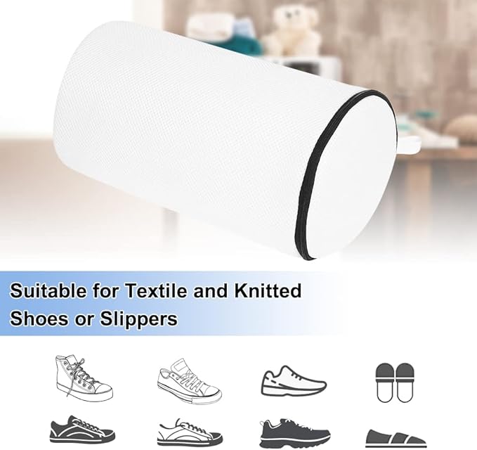 Tenn Well Shoe Washing Machine Bags, 2PCS Zippered Mesh Laundry Bags for Shoes, Sneakers, Tennis Shoes, Socks, Travel Storage, Fit up to Size 12 (7 x 14 Inches)