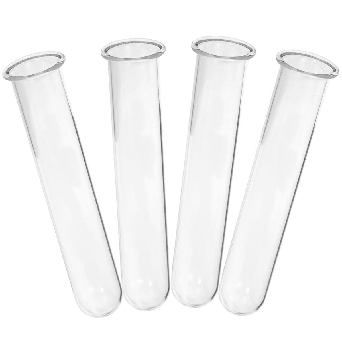 COOLHIYA 4Pcs Glass Test Tube Vases 2.5X18Cm Hydroponic Plant Holder Decorative Desktop Glass Planter Vase for Propagation and Small Terrariums