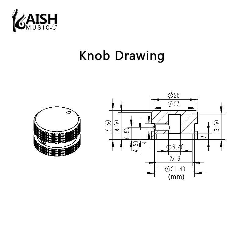 Kaish 2-Pack 63/64(25Mm) Diam. Aluminium Potentiometer Knobs 1/4 Universal Metal Pot Knobs For Guitar/Bass/Amps Amplifier/Power