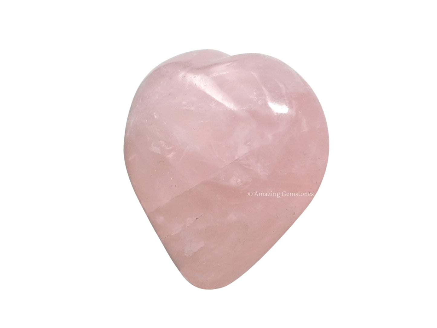 Rose Quartz Crystal Heart Palm Stone - Pocket Massage Worry Stone for Natural Body Chakra Balancing, Reiki Healing and Crystal Grid