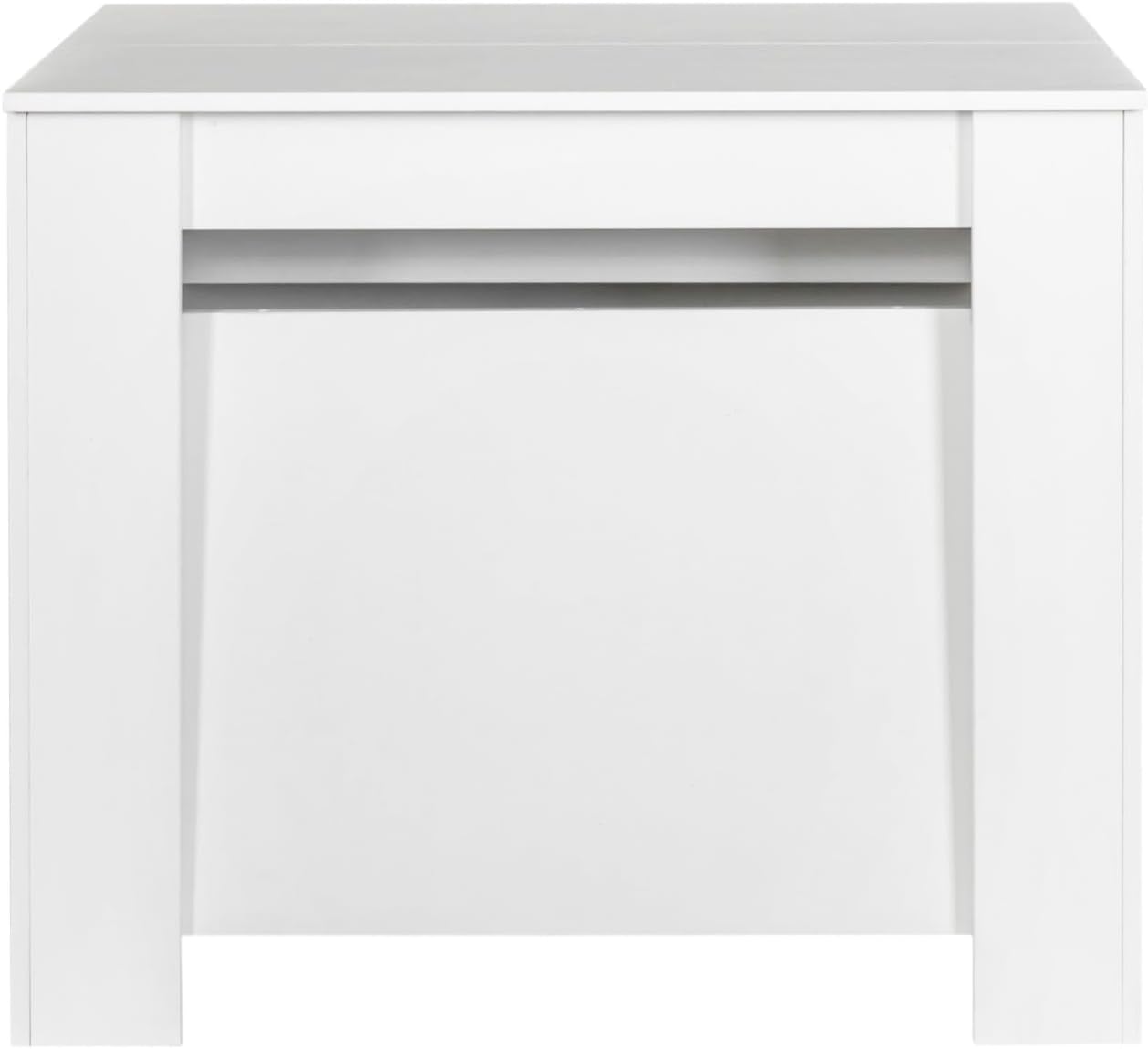 KEIKI 20"-118.5" L Extendable Foldable Dining Room Table for 1-10 People, Wood Multifunctional Rectangle Expandable Console Kitchen Living Meeting Room Furniture, 6 Tabletop Length Options, White