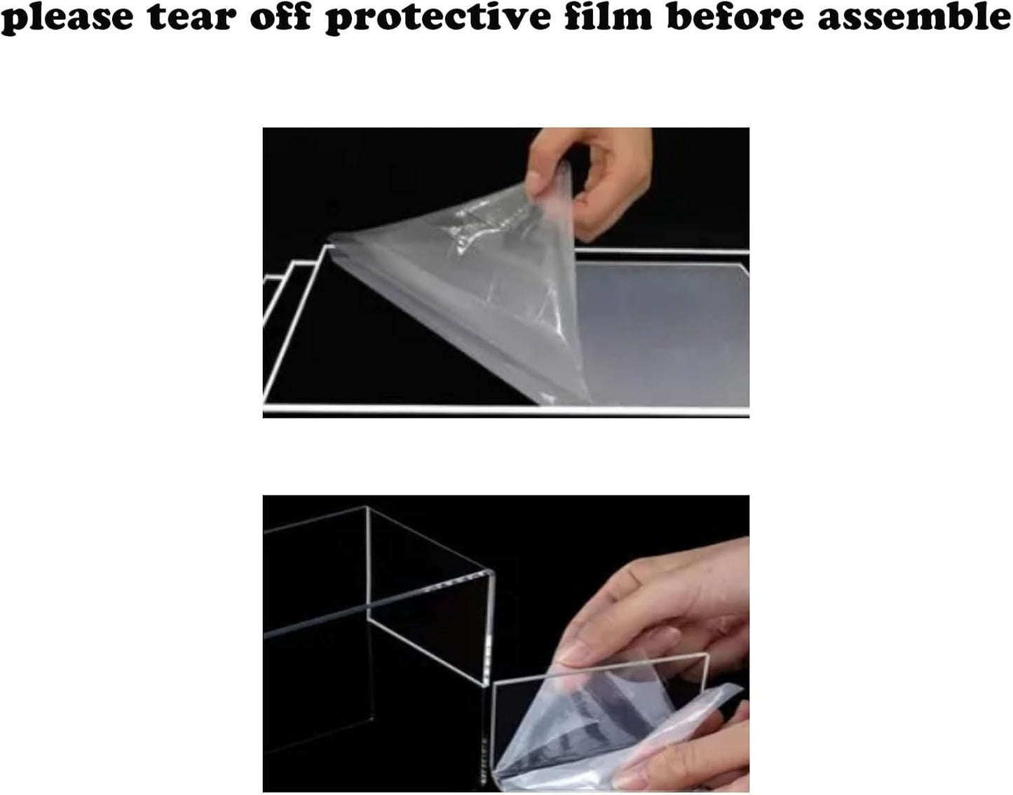 Clear Acrylic Display Box Showcase for Small Dolls Acrylic Display Case with Solid Built-in Wooden Base(4x4x7.9 inch; 10x10x20 cm)
