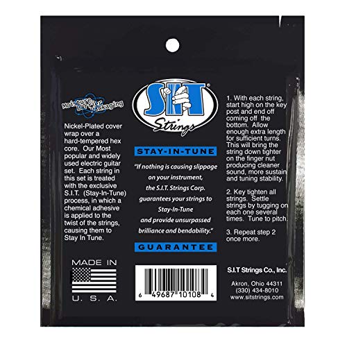 Sit Strings Power Wound Nickel Electric Guitar Strings (S.I.T.), Medium Light 11-50, S1150