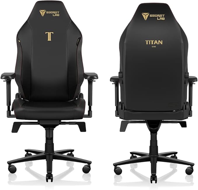 Secretlab Titan Evo Stealth Gaming Chair - Reclining - Ergonomic & Comfortable Computer Chair with 4D Armrests - Magnetic Head Pillow & 4-Way Lumbar Support - Small - Black - Leatherette