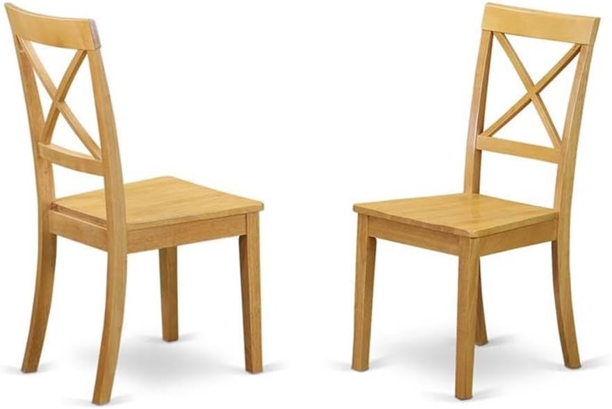 East West Furniture VABO5-OAK-W 5 Piece Kitchen Table & Chairs Set Includes an Oval Dining Table with Butterfly Leaf and 4 Dining Room Chairs, 40x76 Inch, Oak