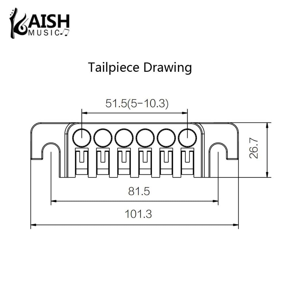Kaish Electric Guitar Tp-6 Style Lp Bridge Stop Bar Vintage 70 S Bridge Tailpiece With Fine Tuners/Studs For Lp Les Paul/Sg/Es