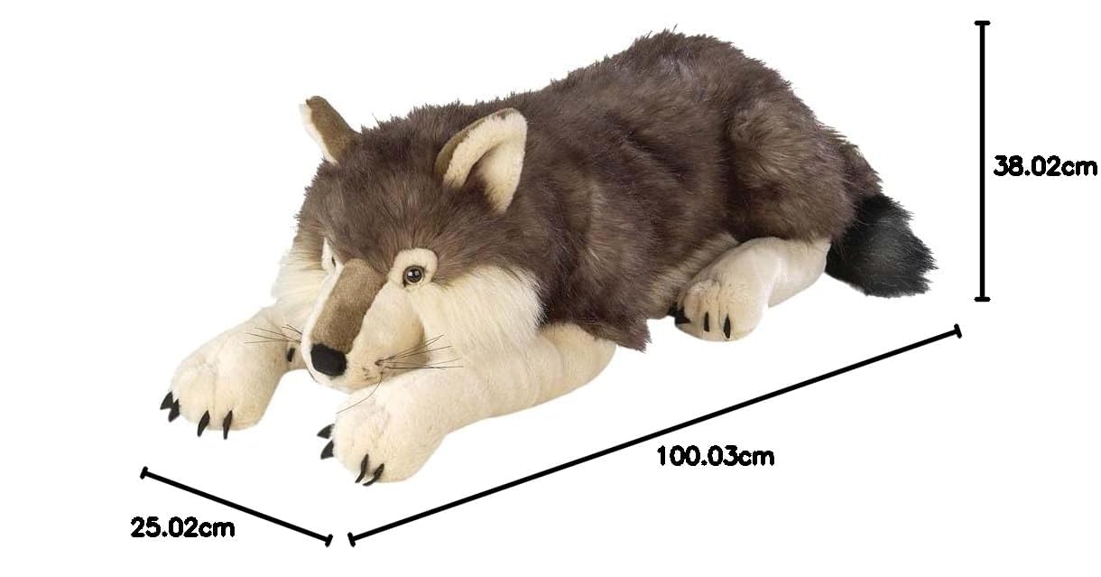 Wild Republic Jumbo Wolf Plush, Giant Stuffed Animal, Plush Toy, Gifts for Kids, 30 Inches